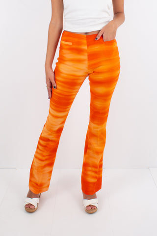 Y2K Tie Dye Bright Orange Pants - Bootcut Leg - NWT - 2 Sizes XS/S & S/M