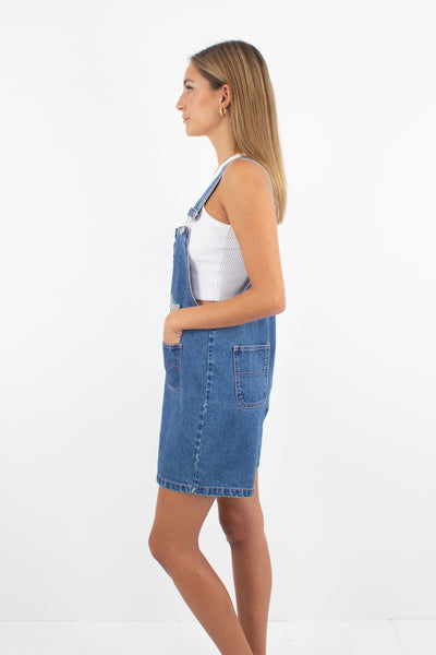 Tweety Bird Short Mid Blue Denim Overalls - Size XS/S
