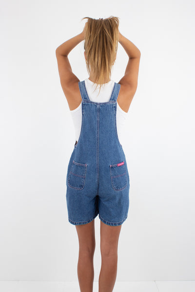 Tweety Bird Short Mid Blue Denim Overalls - Size XS/S