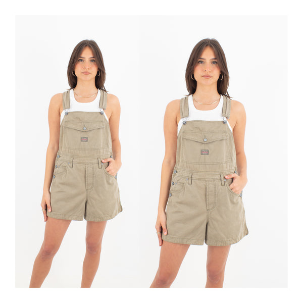 Light Brown Short Denim Overalls - Union Bay - Size S