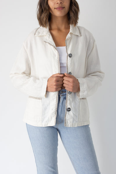 White Linen Jacket - Size XS/S/M