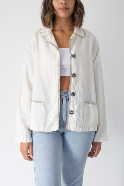 White Linen Jacket - Size XS/S/M