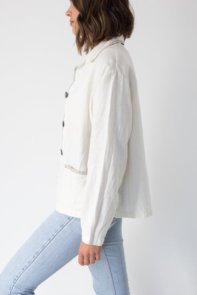 White Linen Jacket - Size XS/S/M